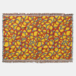 Manta Red y red gris sobre fondo amarillo.