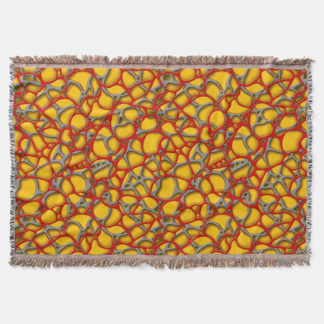 Manta Red y red gris sobre fondo amarillo. (Anverso)