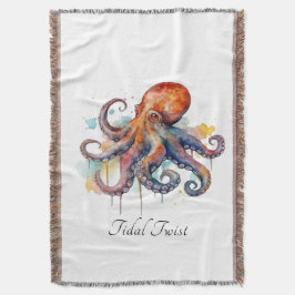 Manta Regalo de bienvenida costero de pulpo personalizad