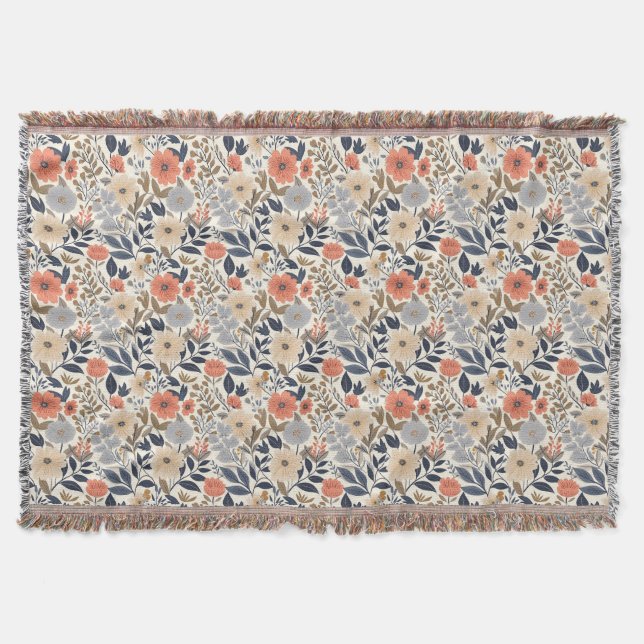 Manta Regalo de cumpleaños | Beige, rosa y Naranja (Anverso)