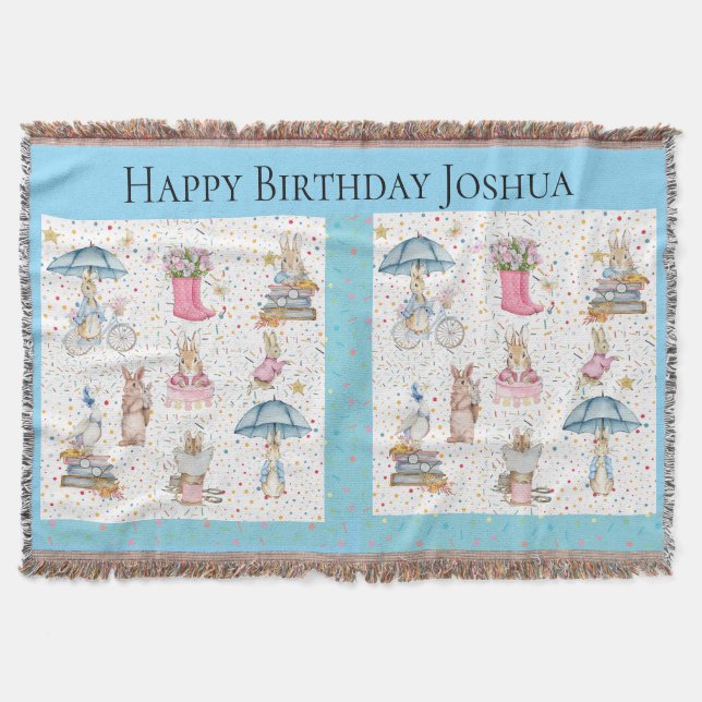 Manta Regalo de cumpleaños para el bebé - conejo de cone (Anverso)