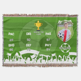 Manta Regalo De Fútbol Personalizado Para Niños, Tarjeta