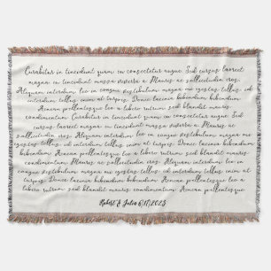 Manta Regalo de letras de canciones de boda