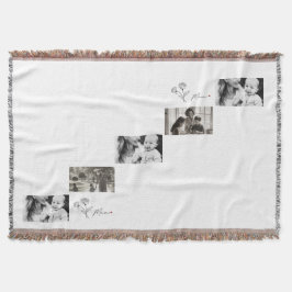 Manta Regalo de mamá floral elegante y minimalista