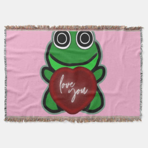 Manta Regalo Personalizado Te Amo Kawaii Rana Corazón