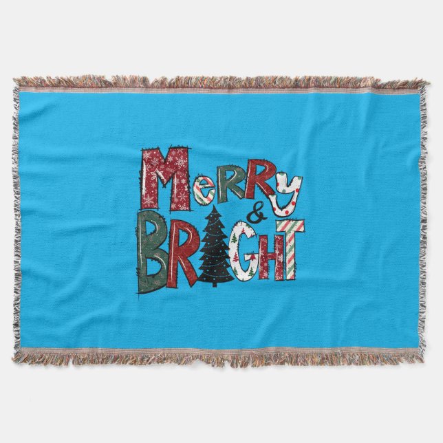 Manta Regalos De Navidad, Merry Y Brights (Anverso)