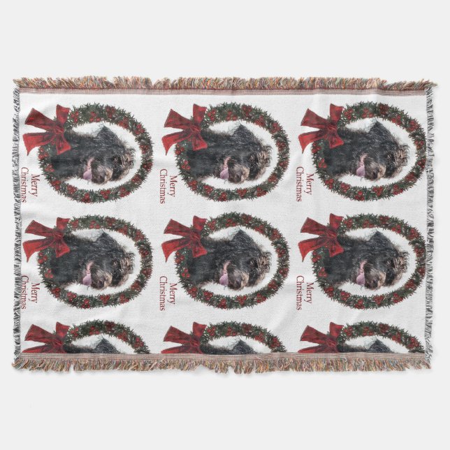 Manta Regalos de Navidades de Labradoodle (Anverso)