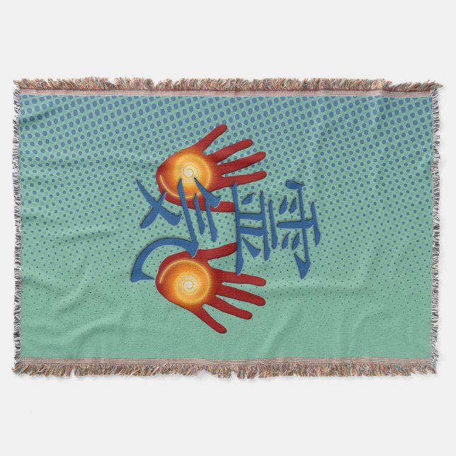 Manta REIKI da energía + su fondo (Anverso)