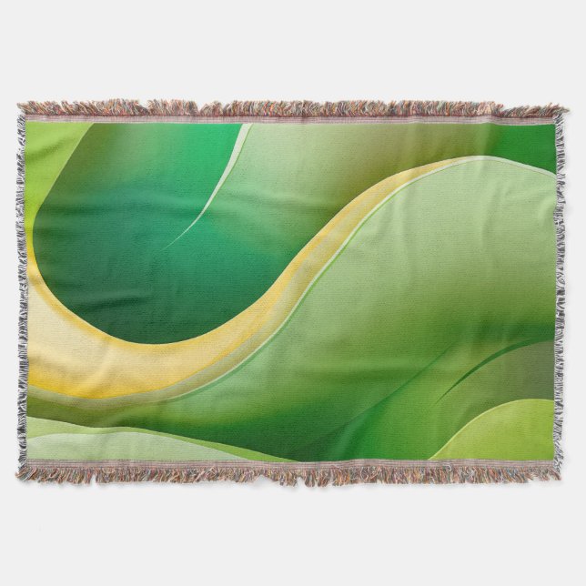 Manta Reloj de pared de onda verde abstracto moderno (Anverso)