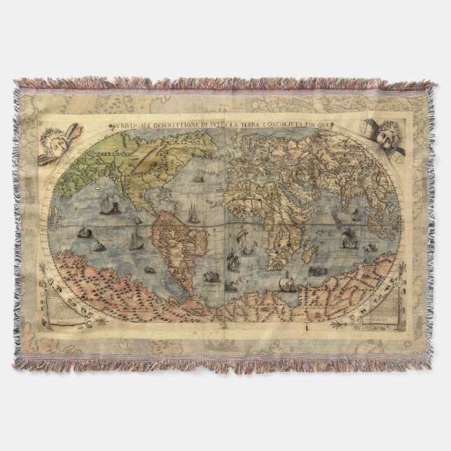 Manta Renacimiento del Mapa Antiquev de Forlani de 1565 (Anverso)
