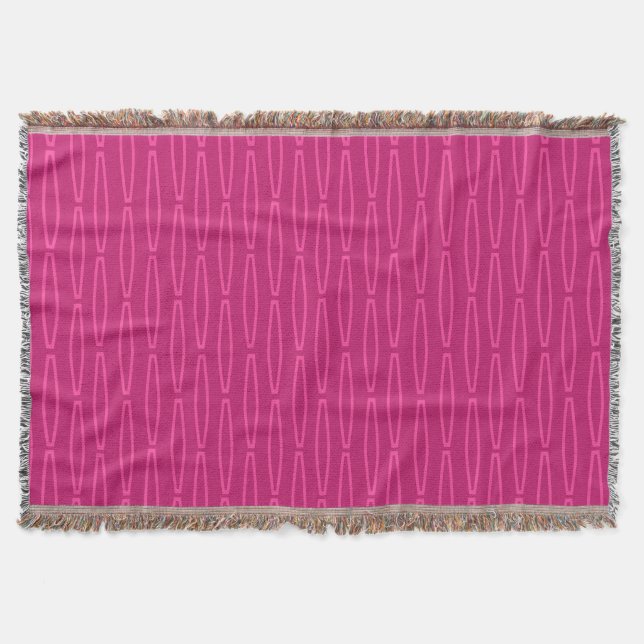 Manta Repetición geométrica rosa profunda (Anverso)