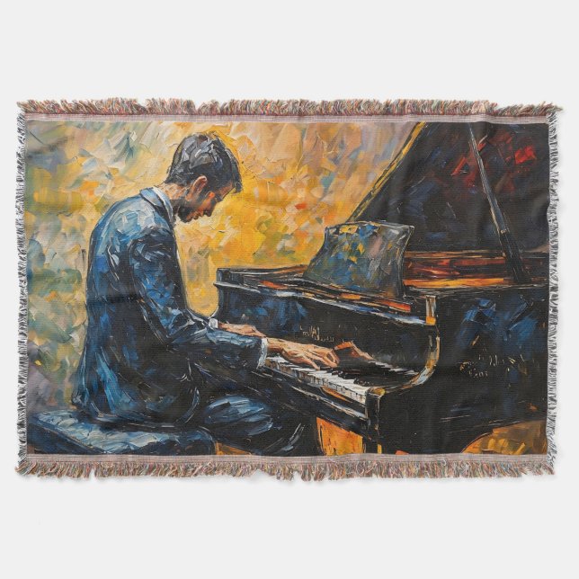 Manta Reproductor de piano - Pintura de aceite (Anverso)