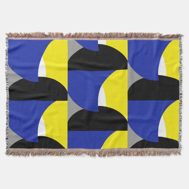 Manta Resumen Art Blue Yellow Black Blanket (Anverso)