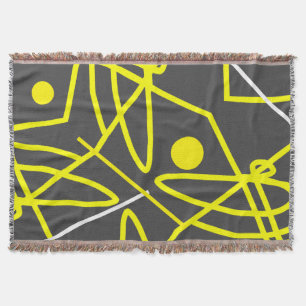 Manta Resumen Art Minimalismo Blanda de Punto Amarillo G