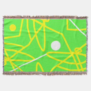 Manta Resumen Art Minimalismo Blanda de Punto Amarillo G
