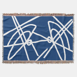 Manta Resumen Art Minimalismo Líneas blancas azul
