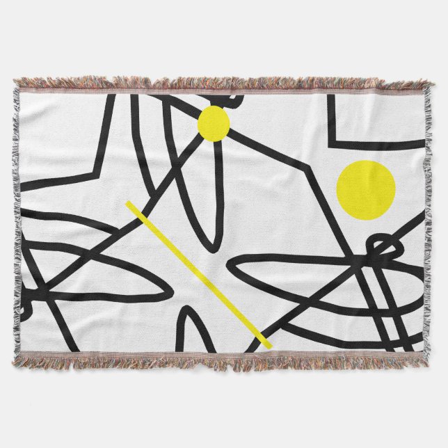 Manta Resumen Art Minimalismo Yellow Dot Blanket (Anverso)