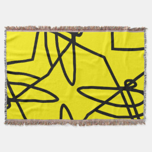 Manta Resumen Arte Mínimo Amarillo Blanco Negro