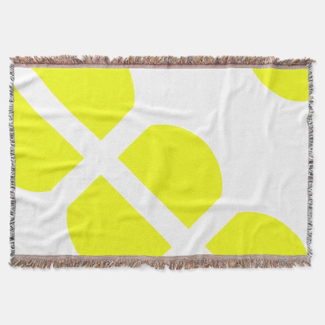 Manta Resumen Arte Mínimo Blanco Amarillo (Anverso)