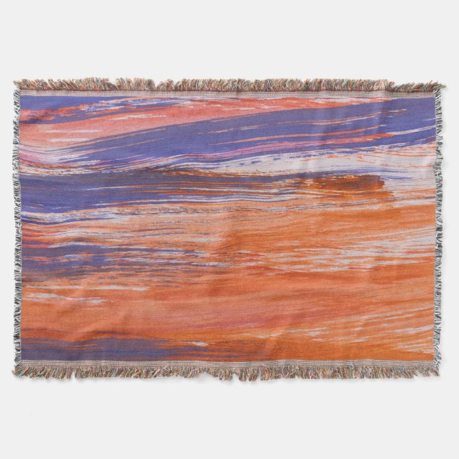 Manta Resumen de acuarela: mezcla azul Naranja (Anverso)