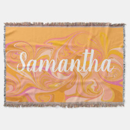 Manta Resumen de arte de remojo de mármol en amarillo