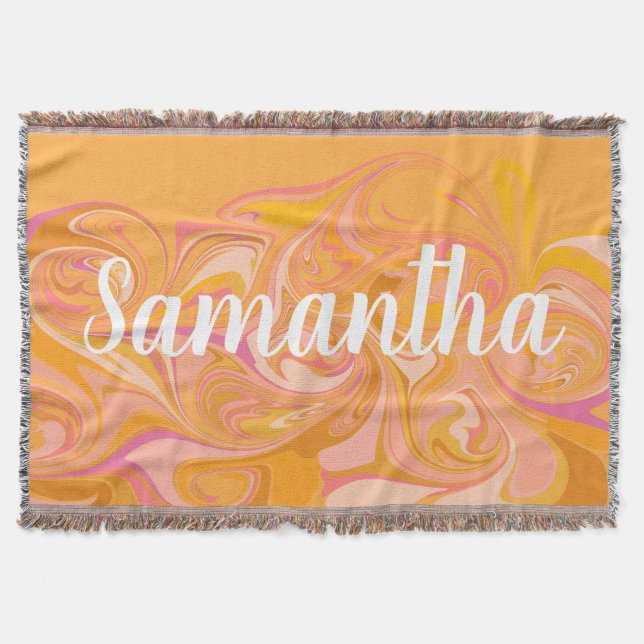 Manta Resumen de arte de remojo de mármol en amarillo (Anverso)