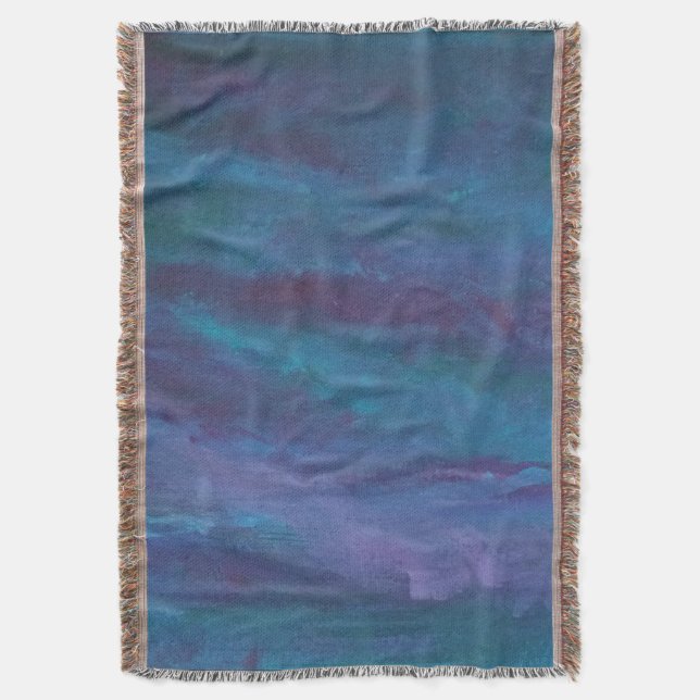 Manta Resumen de Blue-Ombre | Púrpura violeta Verde azul (Frente vertical)