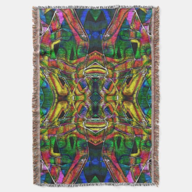 Manta Resumen de diseños de estilo tribal, tallados (Frente vertical)