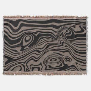 Manta Resumen de líneas marrones y negras trastornadas -