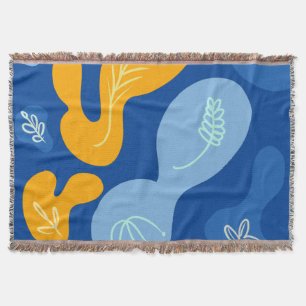 Manta Resumen de los blobs botánicos amarillo azul