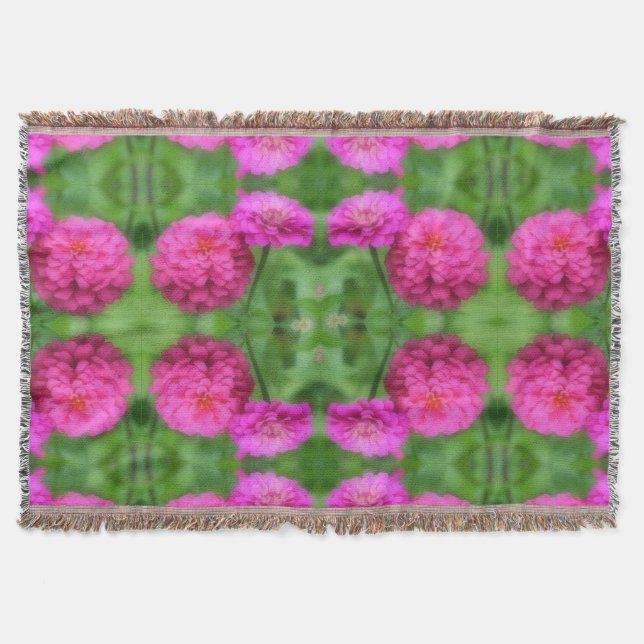 Manta Resumen de pares de flores rosadas de zinnia (Anverso)