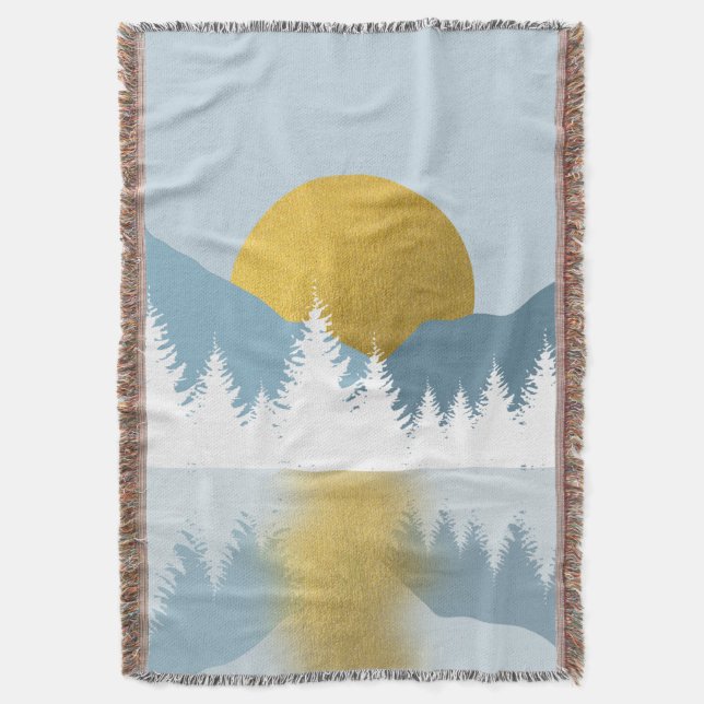 Manta Resumen del paisaje Golden Winter Sunrise (Frente vertical)