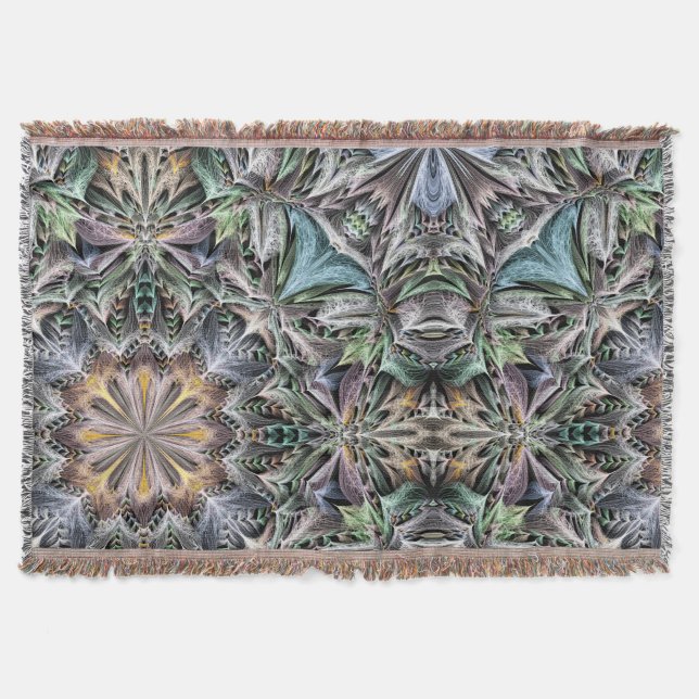 Manta Resumen Dusty Succulum Patrón Rosette de jardín (Anverso)