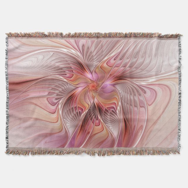 Manta Resumen mariposa colorida Fantasía arte fractal (Anverso)