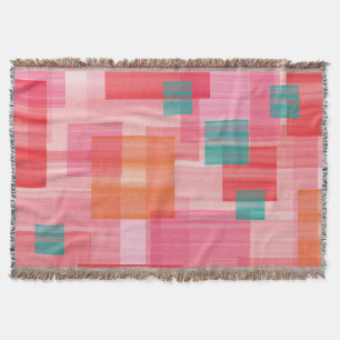 Manta Resumen Patrón de cuadrados geométricos verde azul