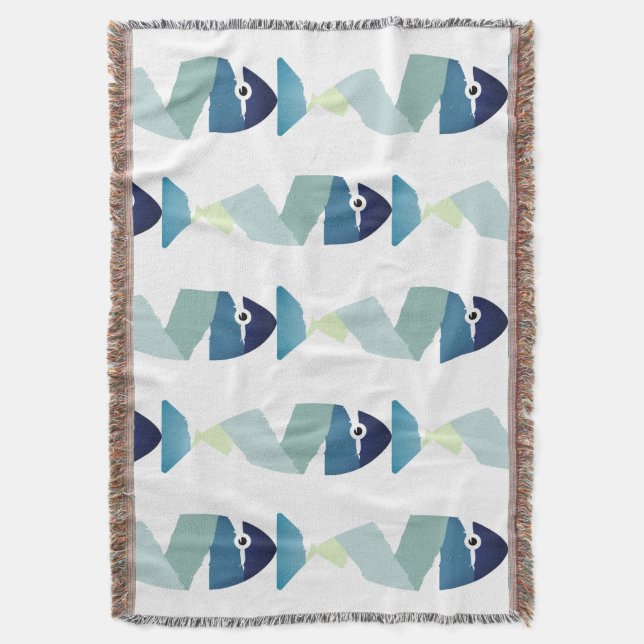 Manta Resumen Pescado Azul Natación (Frente vertical)