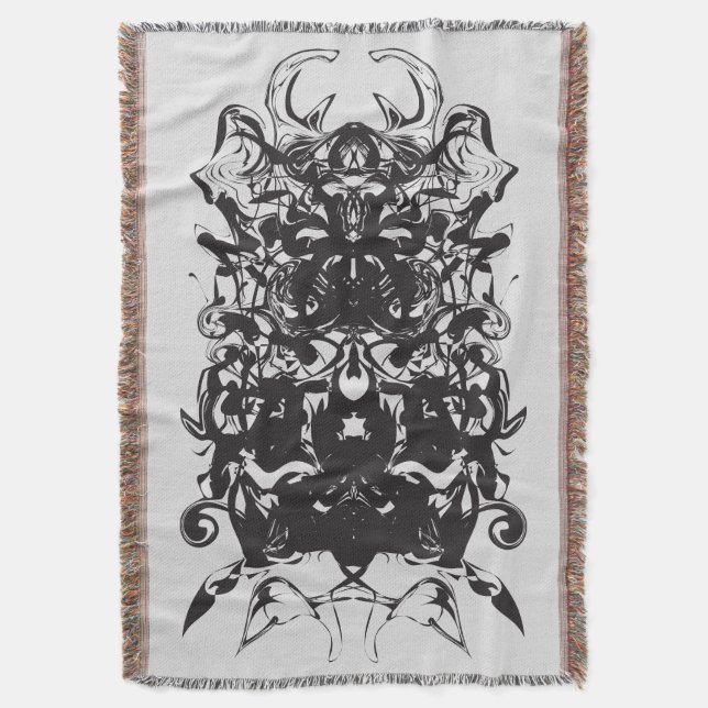 Manta Resumen simétrico negro del arte de la ranura de t (Frente vertical)