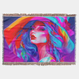 Manta Retrato de arte pop neón