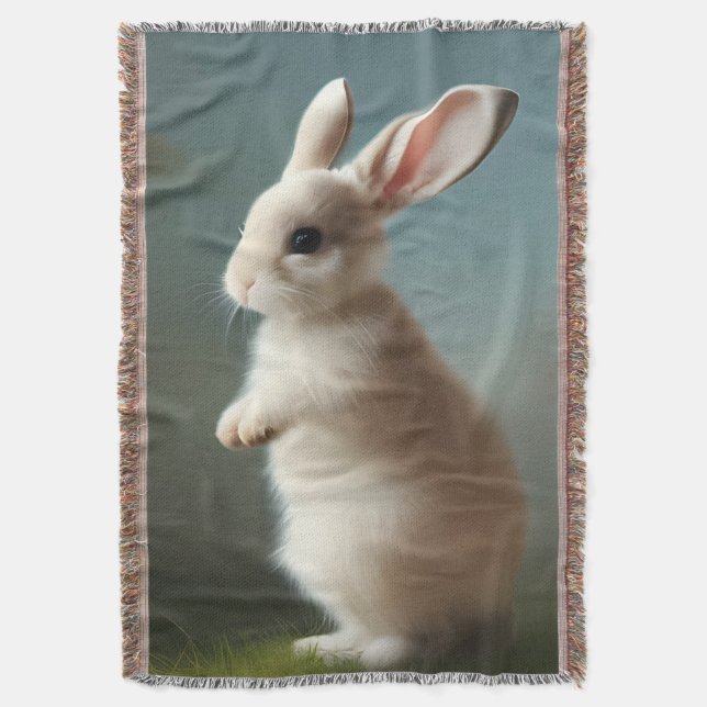 Manta Retrato de conejo para bebés (Frente vertical)