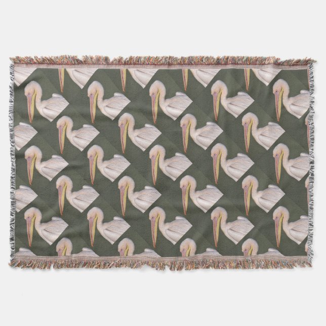 Manta Retrato de pelícano blanco (Anverso)