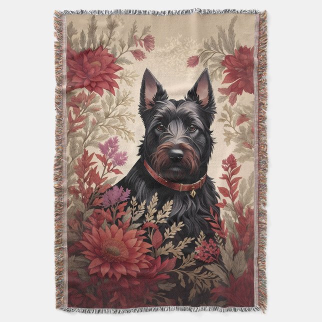 Manta Retrato elegante de perro de terror escocés (Frente vertical)