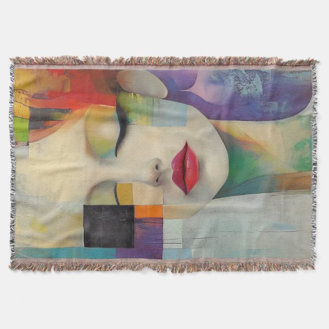 Manta Retrato en el surrealismo de bloques de color (Anverso)