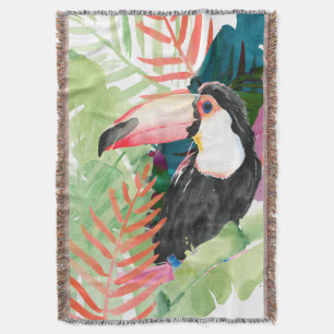 Manta Retrato táctil con hojas tropicales
