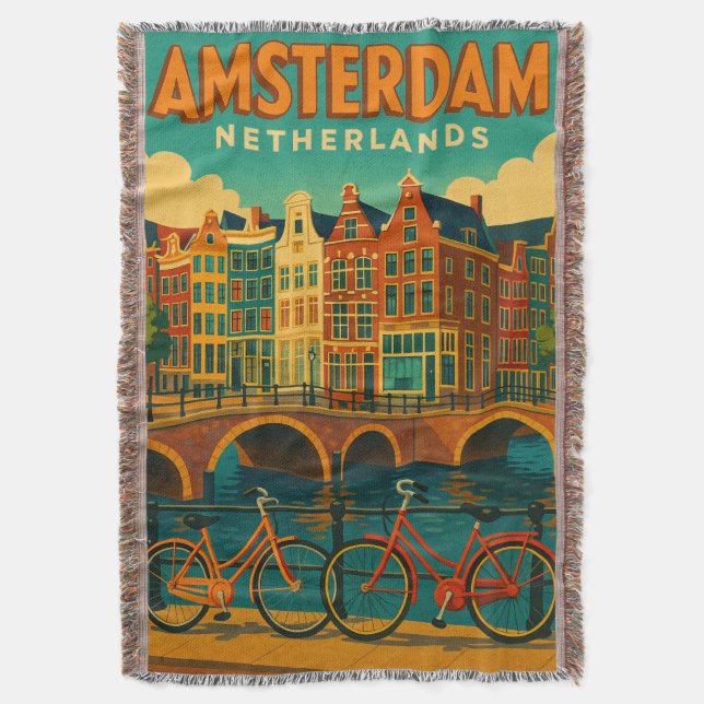 Manta Retro Ámsterdam Países Bajos (Frente vertical)
