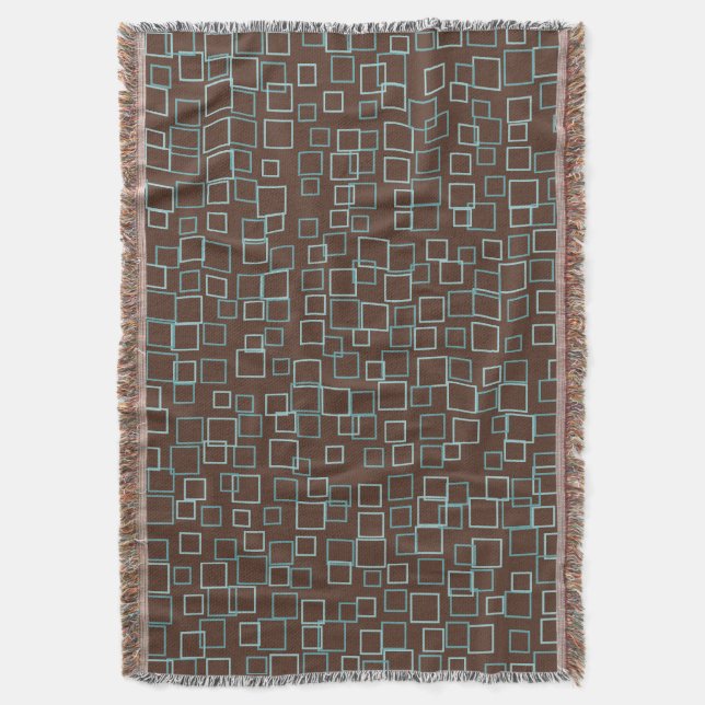 Manta Retro Brown Throw Blanket  (Frente vertical)