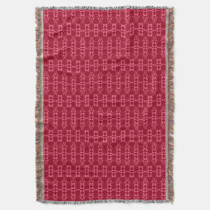 Manta Retro de patrón de ornamento geométrico rojo