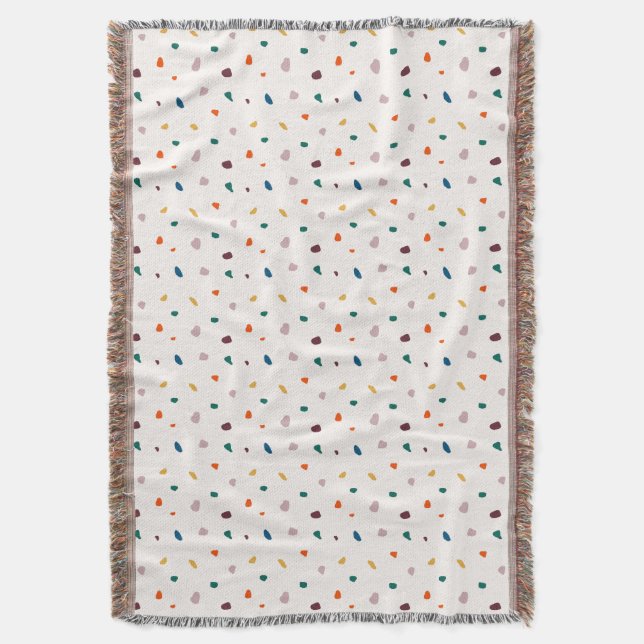 Manta Retro Erathy Terrazzo Print Cosy Throw Blanket (Frente vertical)