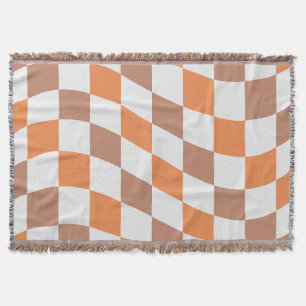 Manta Retro Estampada de Cuadros de Otoño con Flec