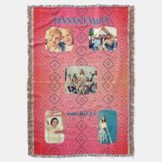 Manta Retro Family Photo Red Diamond Pattern 