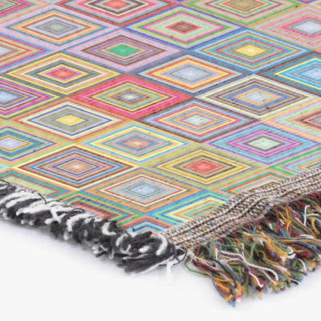 Manta Retro Geometric Square Tile Pattern (Esquina)